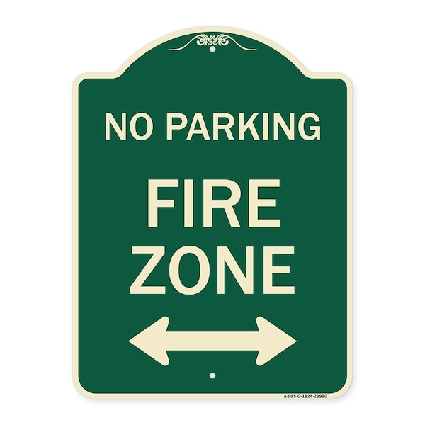 Signmission Fire Lane with Bidirectional Arrow Heavy-Gauge Aluminum Architectural Sign, 24" x 18", G-1824-23990 A-DES-G-1824-23990 - main